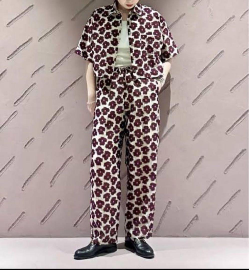 roku 6 フラワー ジャカードパンツ