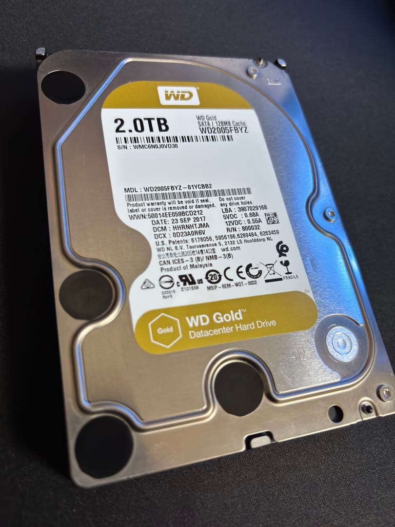 Western Digital WD Gold HDD 3.5インチ 2TB