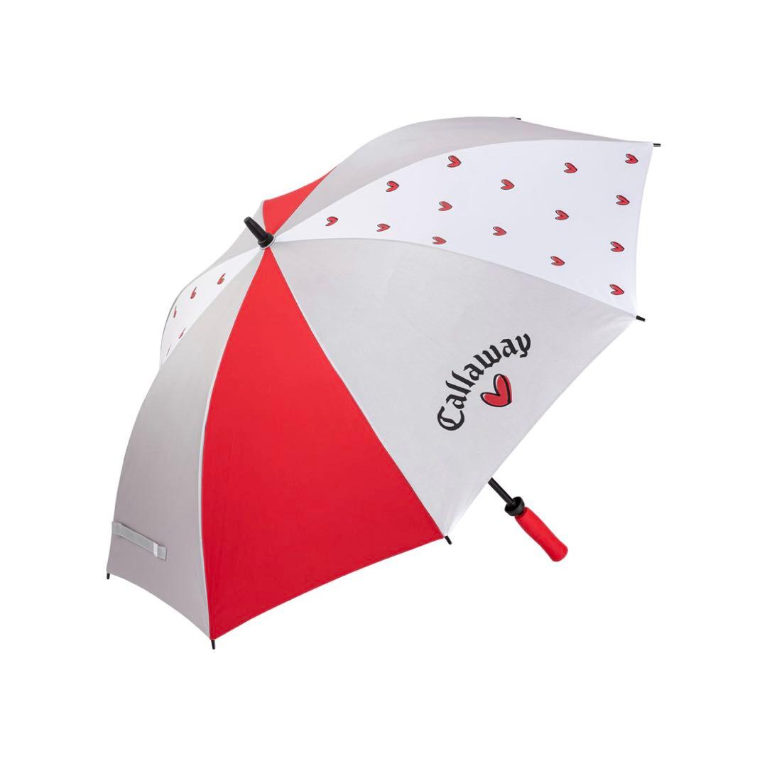 Callaway ゴルフ用傘 赤/白 ハート模様