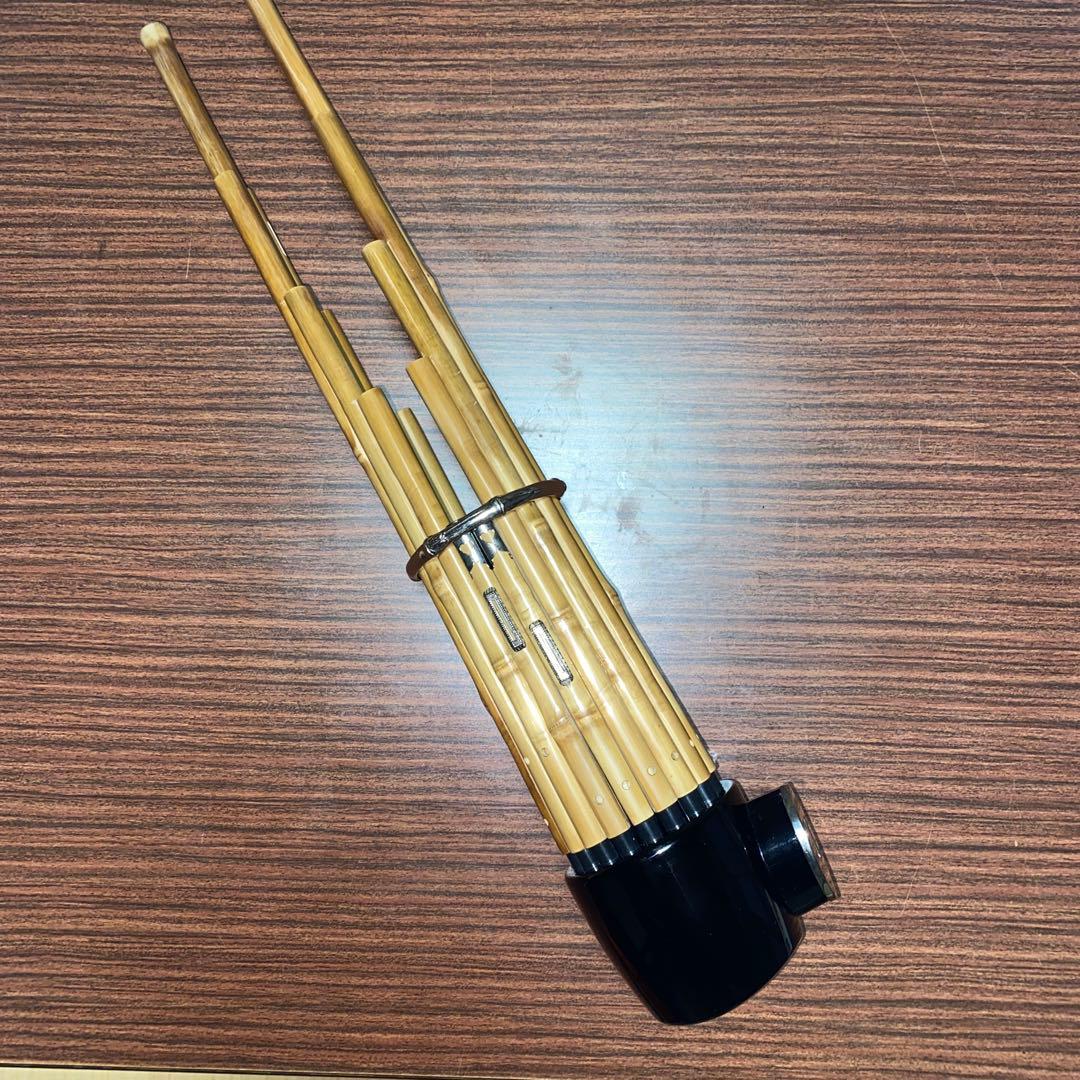 雅楽　鳳笙　竹造り　頭と根継プラスチック製　洗い調律済み