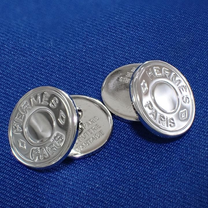 美品 HERMES エルメス セリエ カフスボタン シルバーカラー カフリンクス