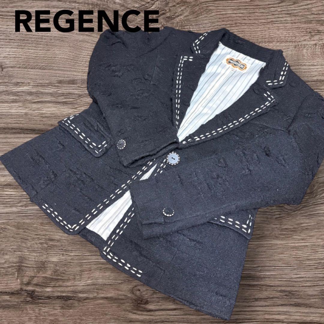 【とんがりコーン】✴︎黒テーラードジャケット・グレーディラードM