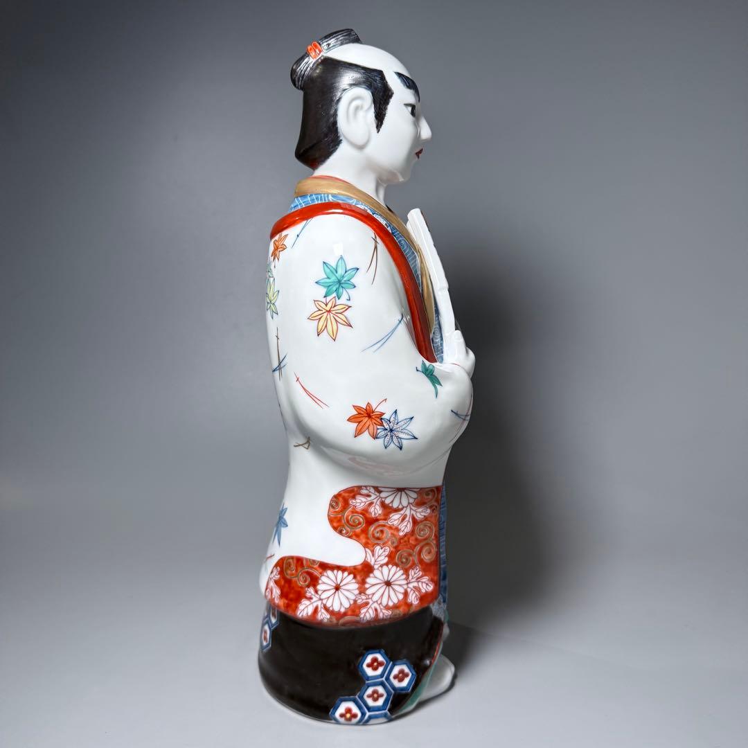 大五窯　色鍋島　古伊万里人形　高さ34cm　37cm　共箱　全手描き仕上げ