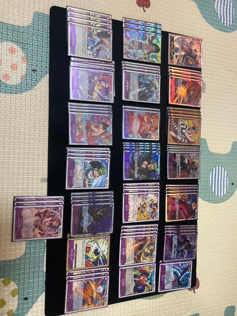 ワンピースカード　紫ルフィ　デッキ　パーツ他 青紫、緑紫パーツ