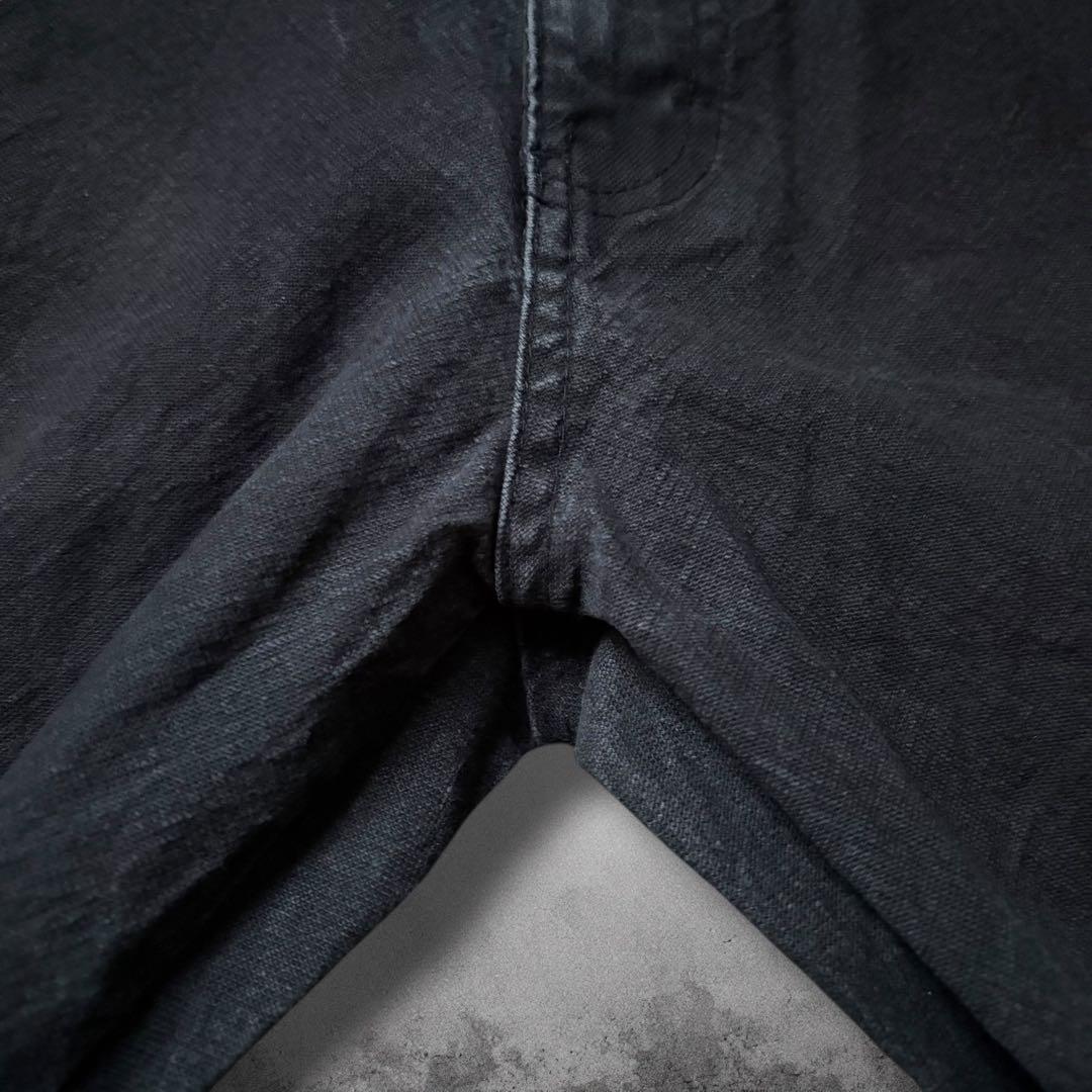 Dickiesダックペインターパンツ 黒フェード ワイド リアルワーク W34