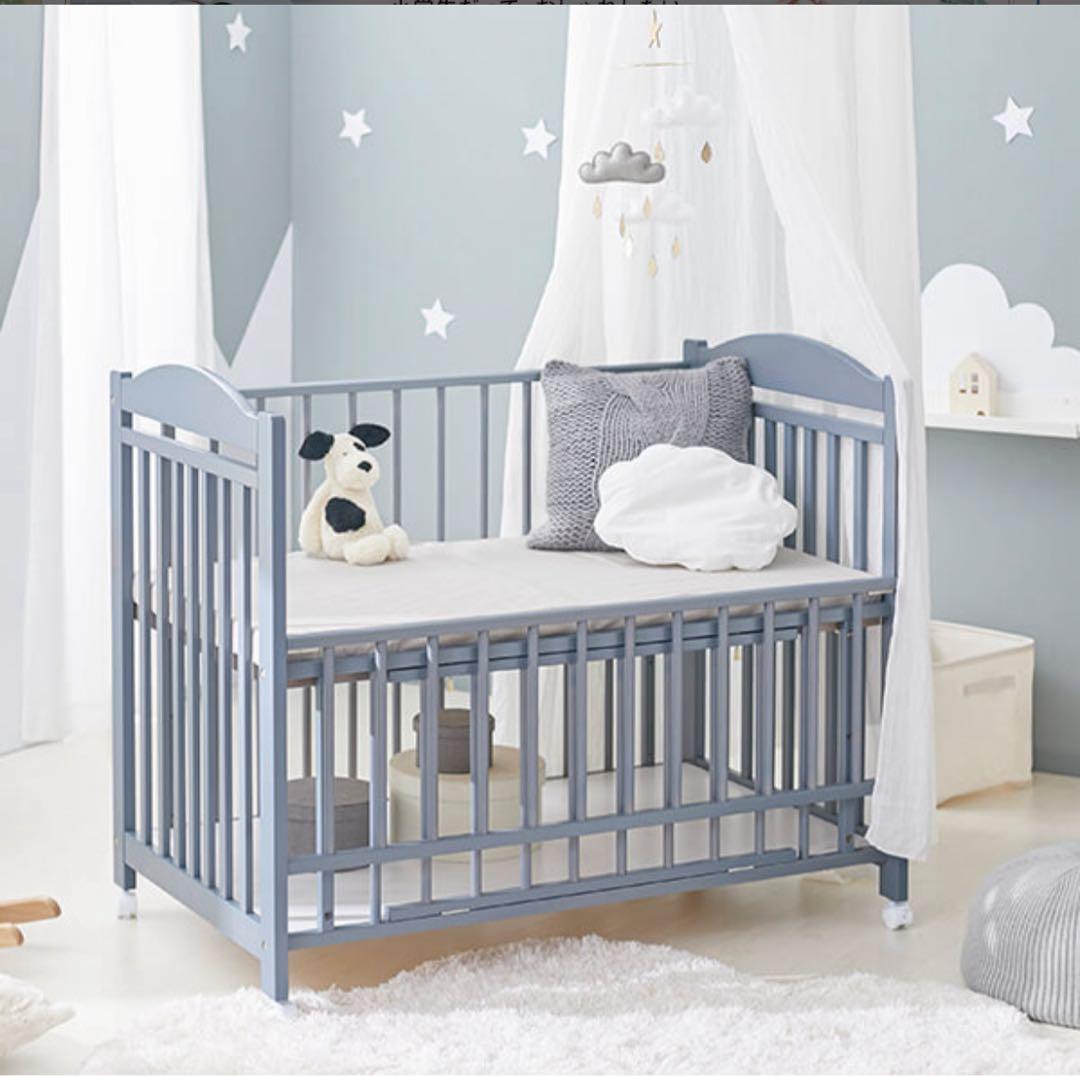 日本製 ベビーベッド グレー 使用期間 1年半 傷汚れなし