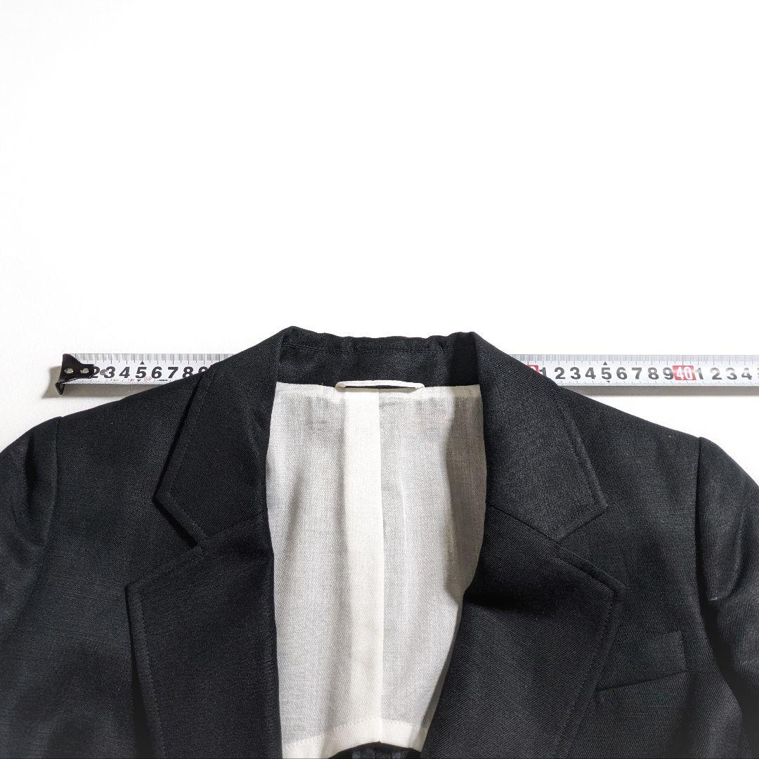 マカフィー／日本製 シルクリネン ロング丈テーラードジャケット オケージョン 黒