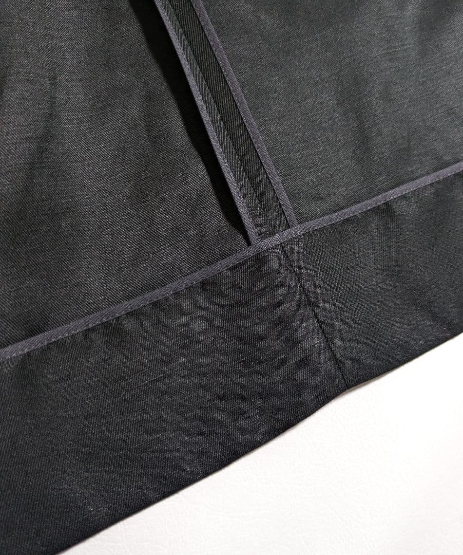 マカフィー／日本製 シルクリネン ロング丈テーラードジャケット オケージョン 黒