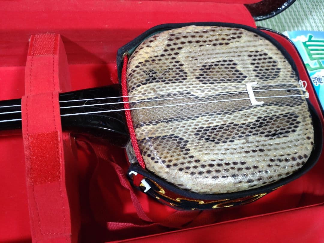 沖縄三線 本蛇皮 和楽器 ハードケース付き　おまけ本2冊