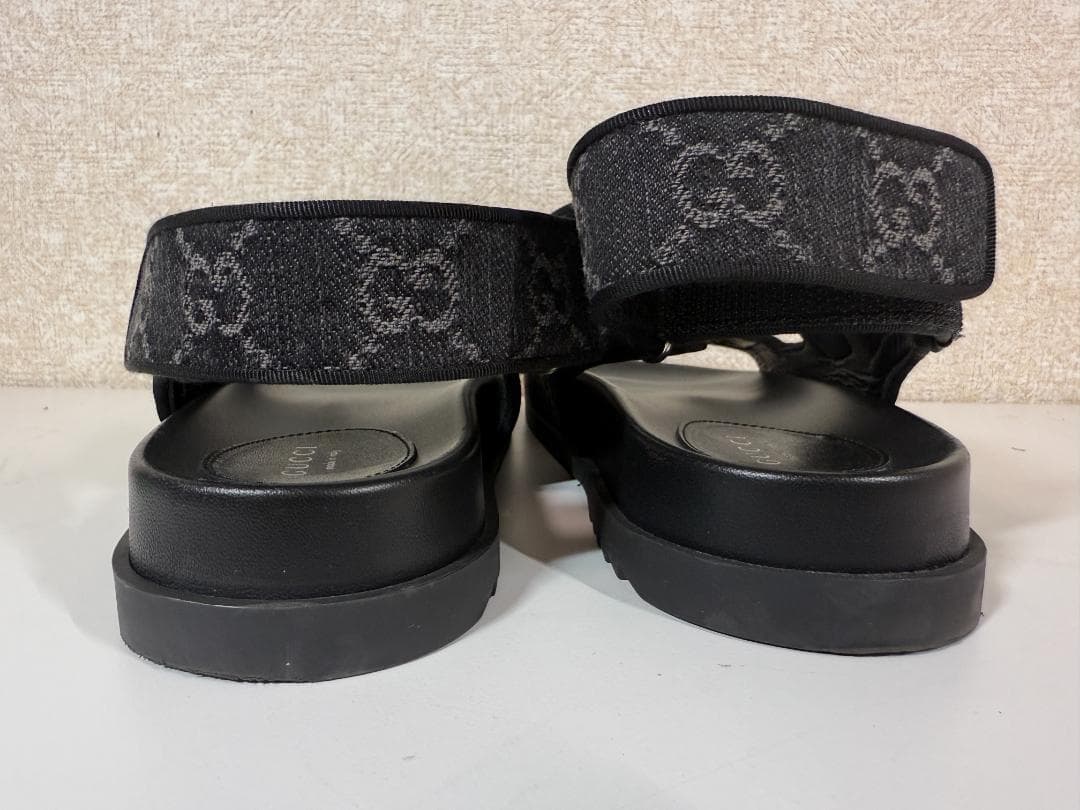 GUCCI グッチ ブラック ダブルストラップ サンダル レディース