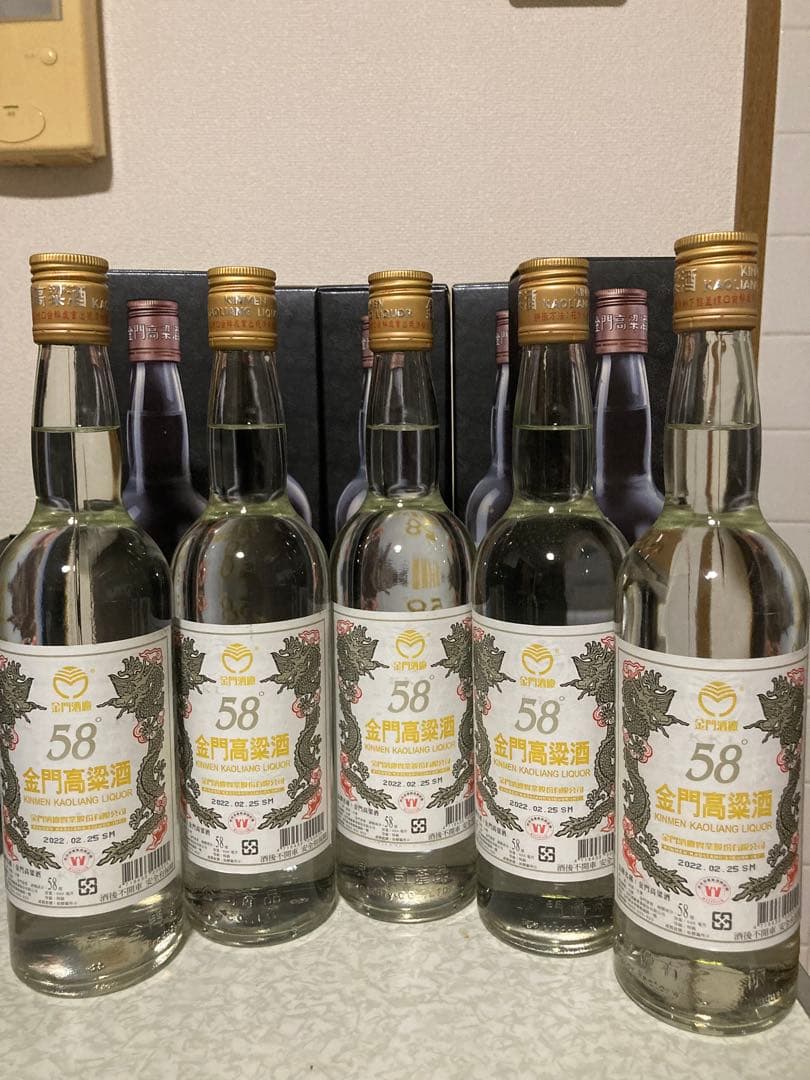 台湾 金門高梁酒 蒸留酒 600ml 58% 2022年 5本セット