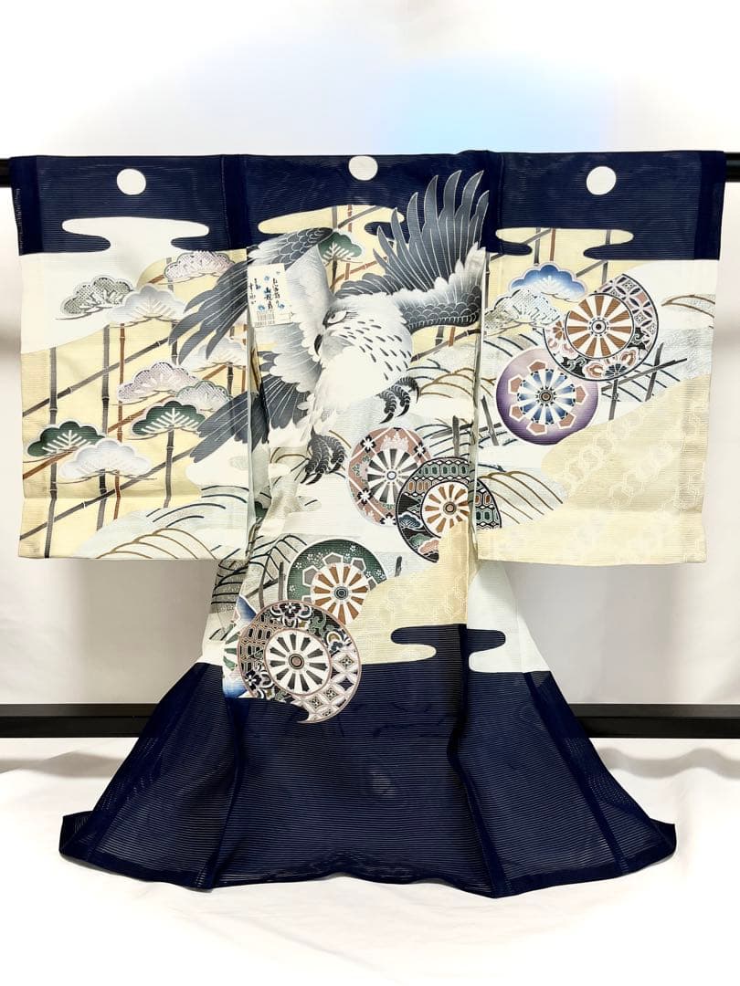 【美おり】MB52002 未使用 男の子 夏宮参着2点セット 熨斗目 お宮参り