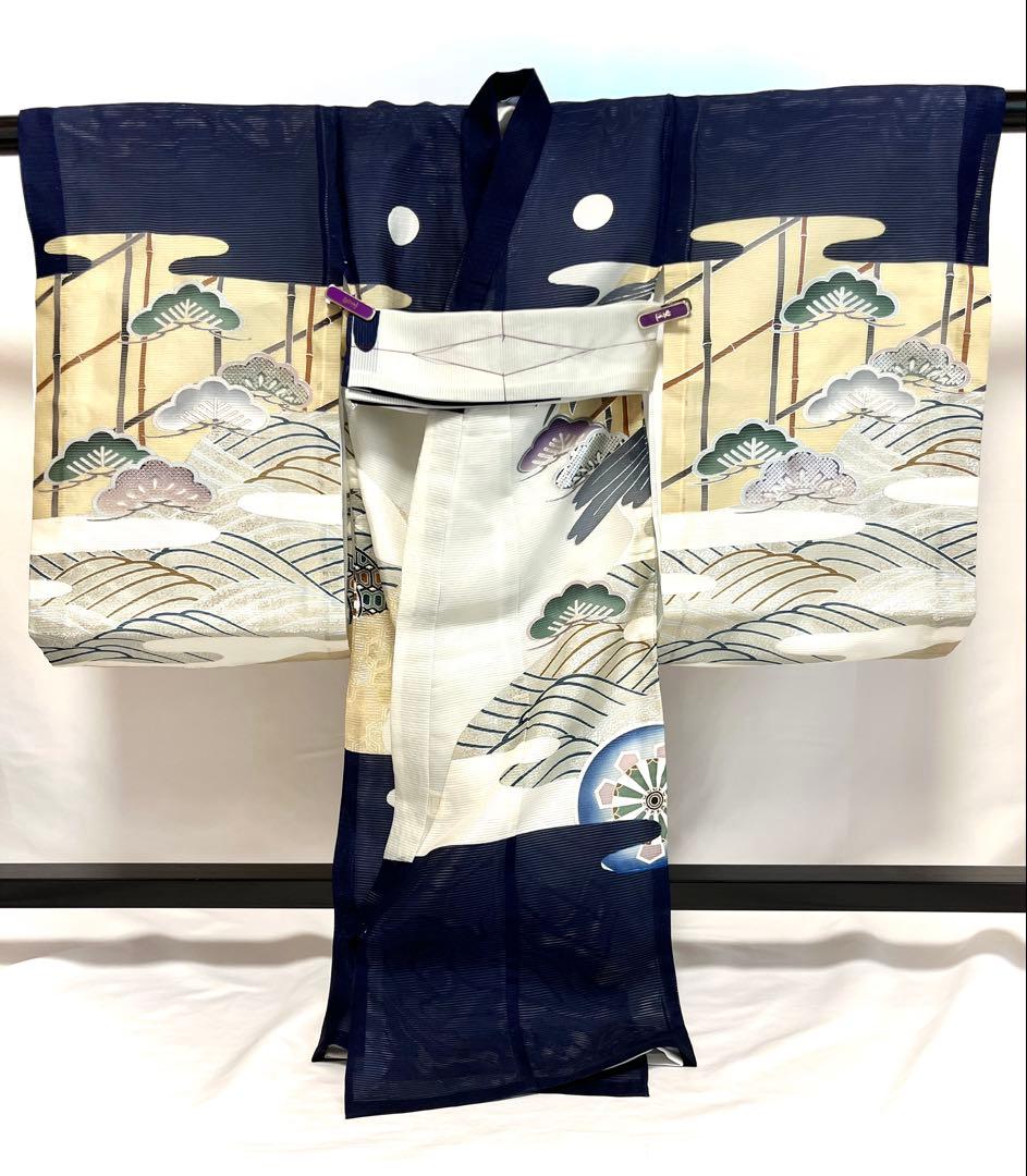 【美おり】MB52002 未使用 男の子 夏宮参着2点セット 熨斗目 お宮参り