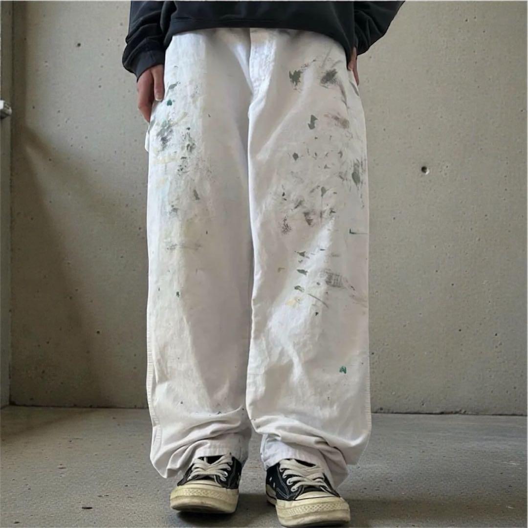 00s dickies グランジ ホワイト ペインターパンツ ワイド ストレート