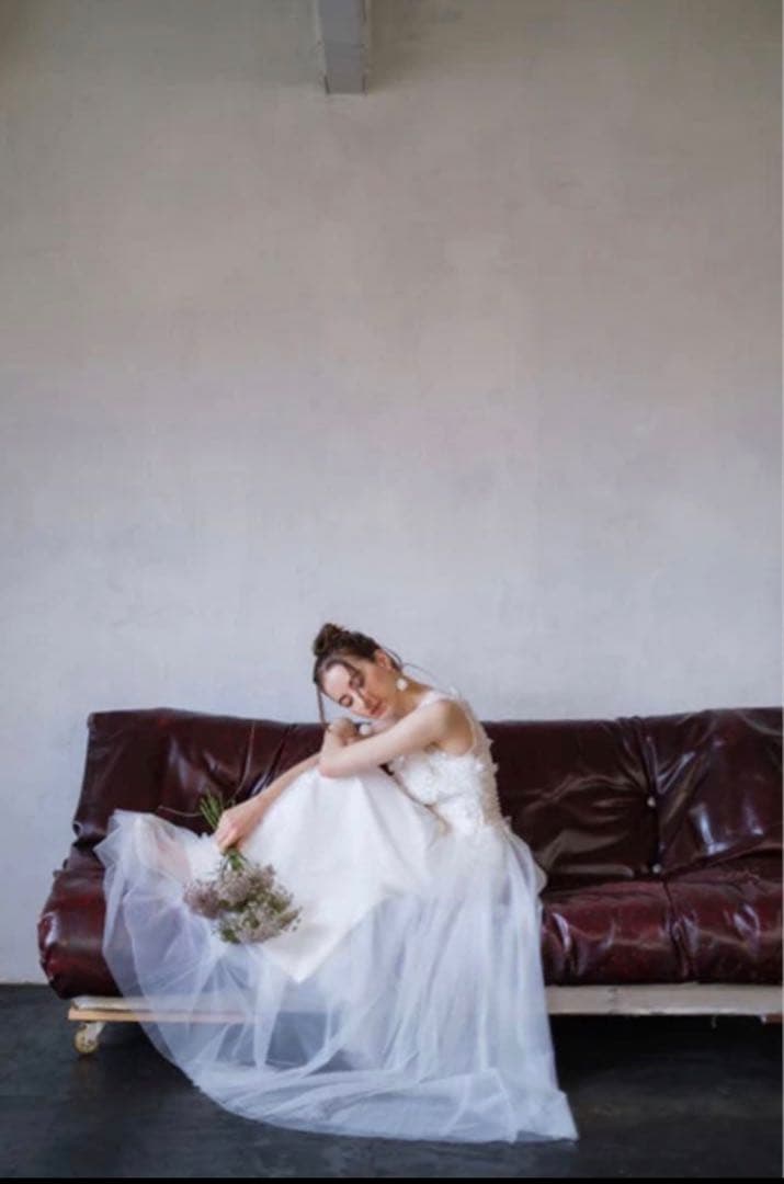 dress production フラワーレース　ノースリーブ　チュールドレス