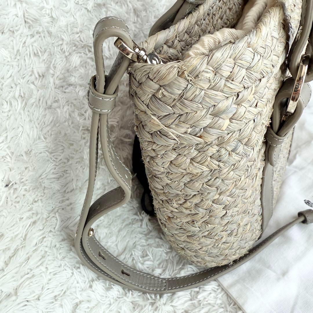 【美品】ヘレンカミンスキー 2way ラフィア かごバッグ ショルダーバッグ