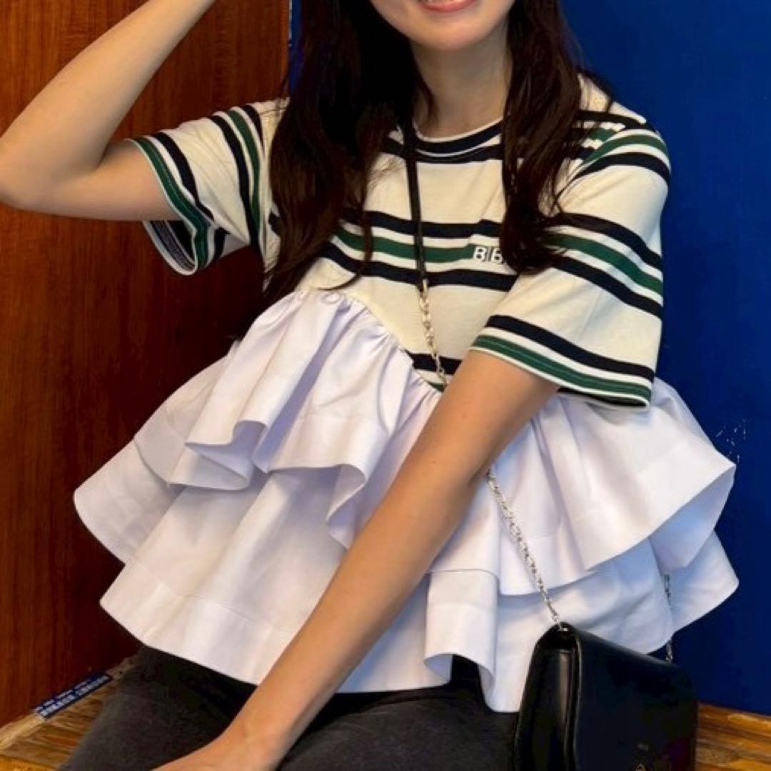 正規品⭐︎Bibiy⭐︎ぺプラムボーダーティー