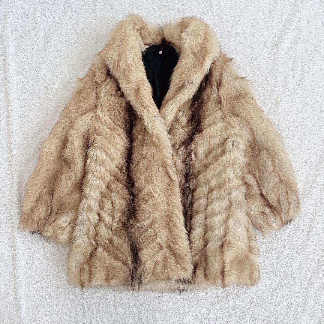 リアルファー 毛皮コート ECHTER PELZ シャドーフォックス 36