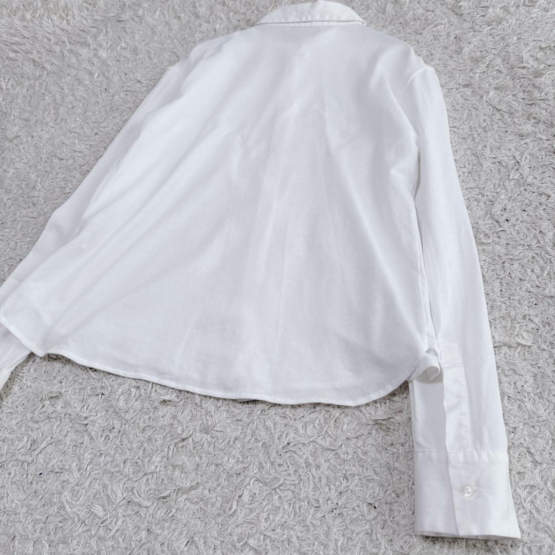 ファビアナフィリッピ　装飾シャツブラウス　白エンボス生地