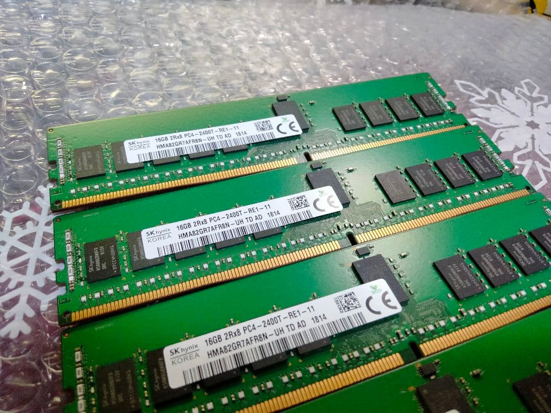 96GB 16GB ×6枚 DDR4 ECC メモリ PC4-2400T SK