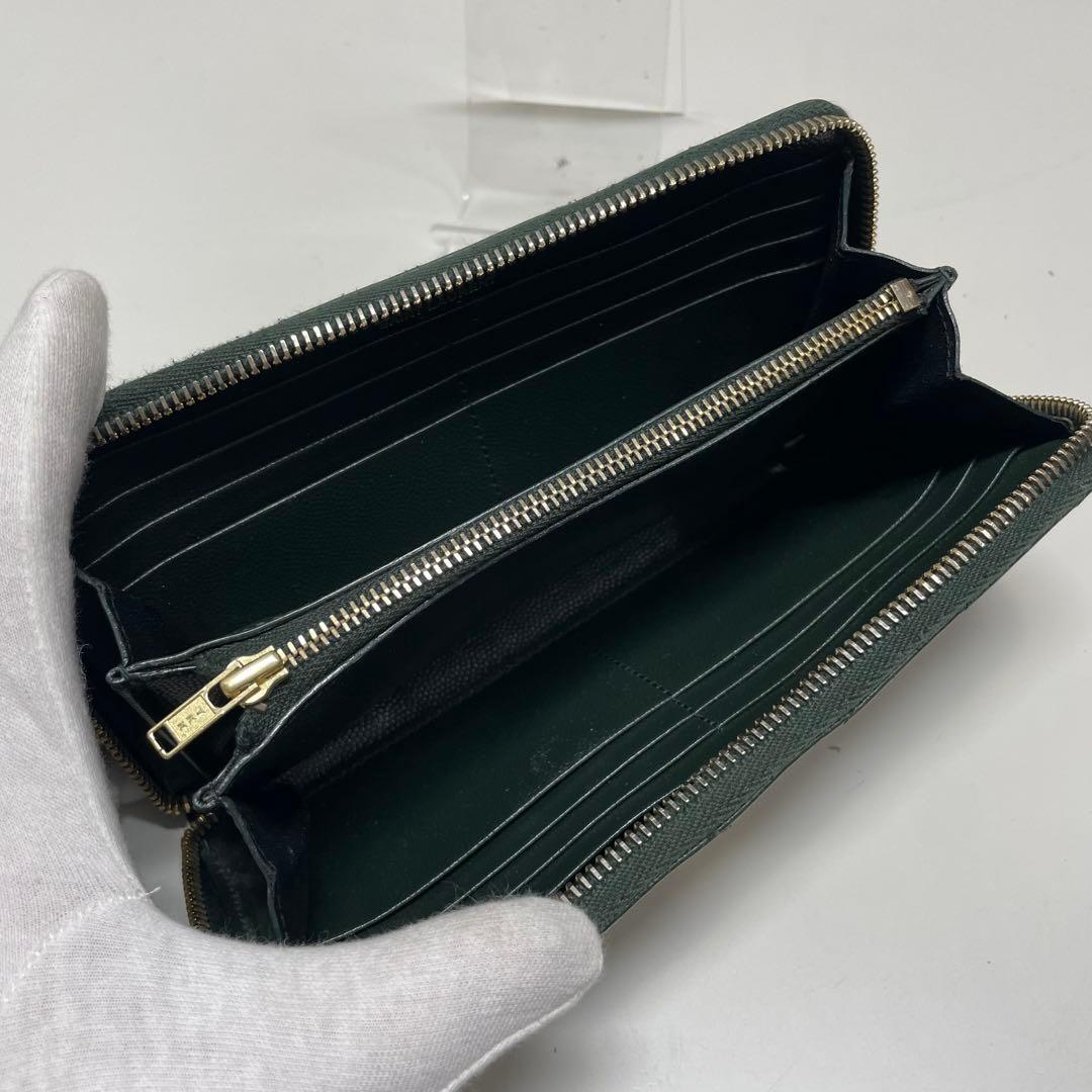 r*✰様 SAINT LAURENT YSL カサンドラ　グリーン 長財布 キル
