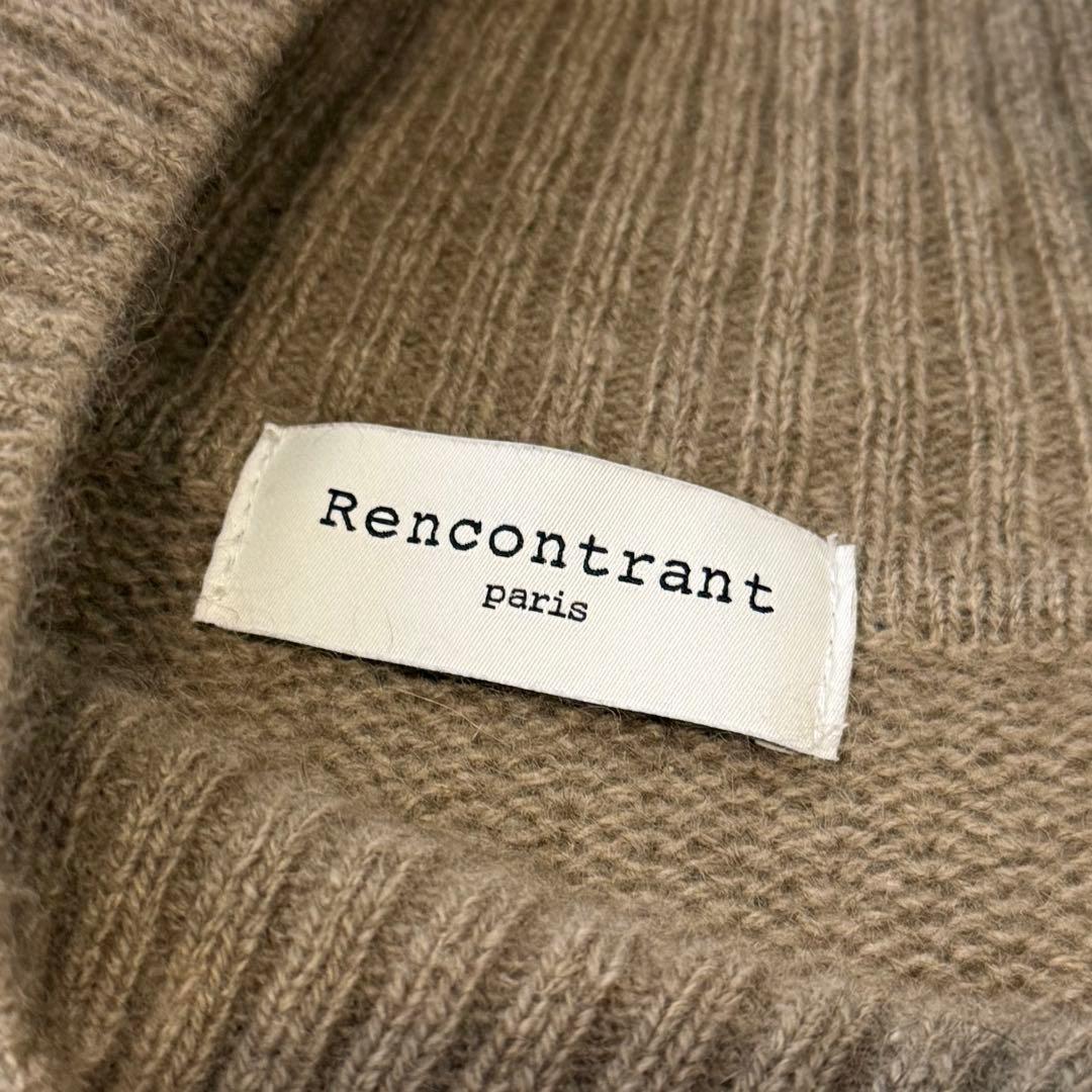 RENCONTRANT レンコントラント モックネック カシミヤ セーブルニット