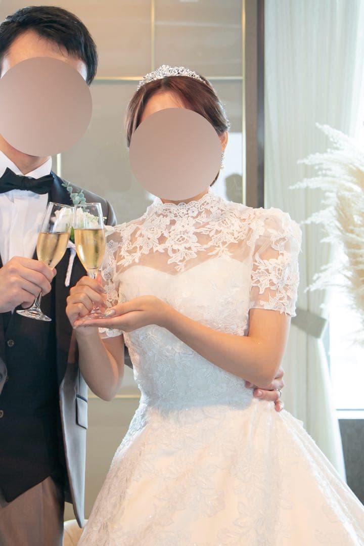 ま*や様 ウェディングボレロ　ブライダルボレロ　半袖　ハイネック　パフスリーブ