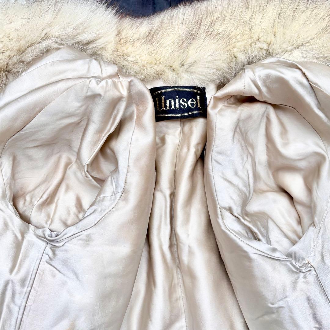 リアルフォックスファーコート ロング丈 ふわふわ XLサイズ相当 総丈117cm