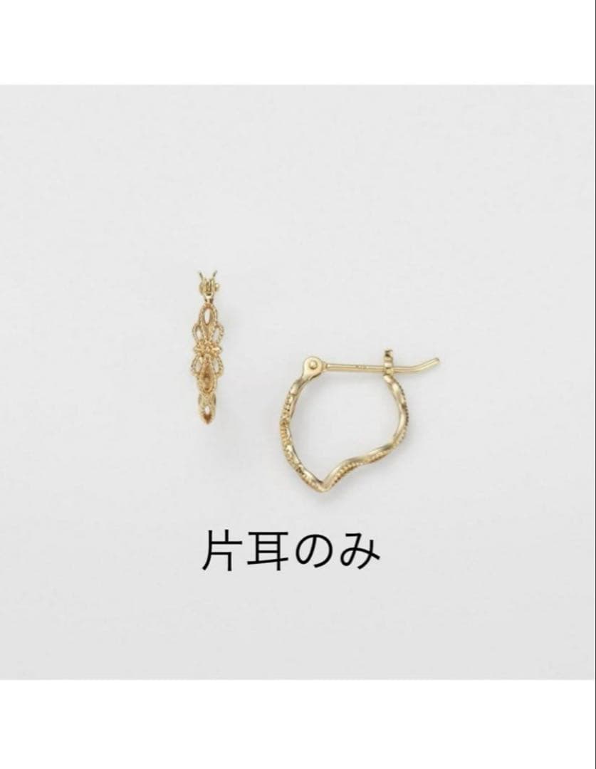 ★agete k10 透かしフープピアス 片耳★
