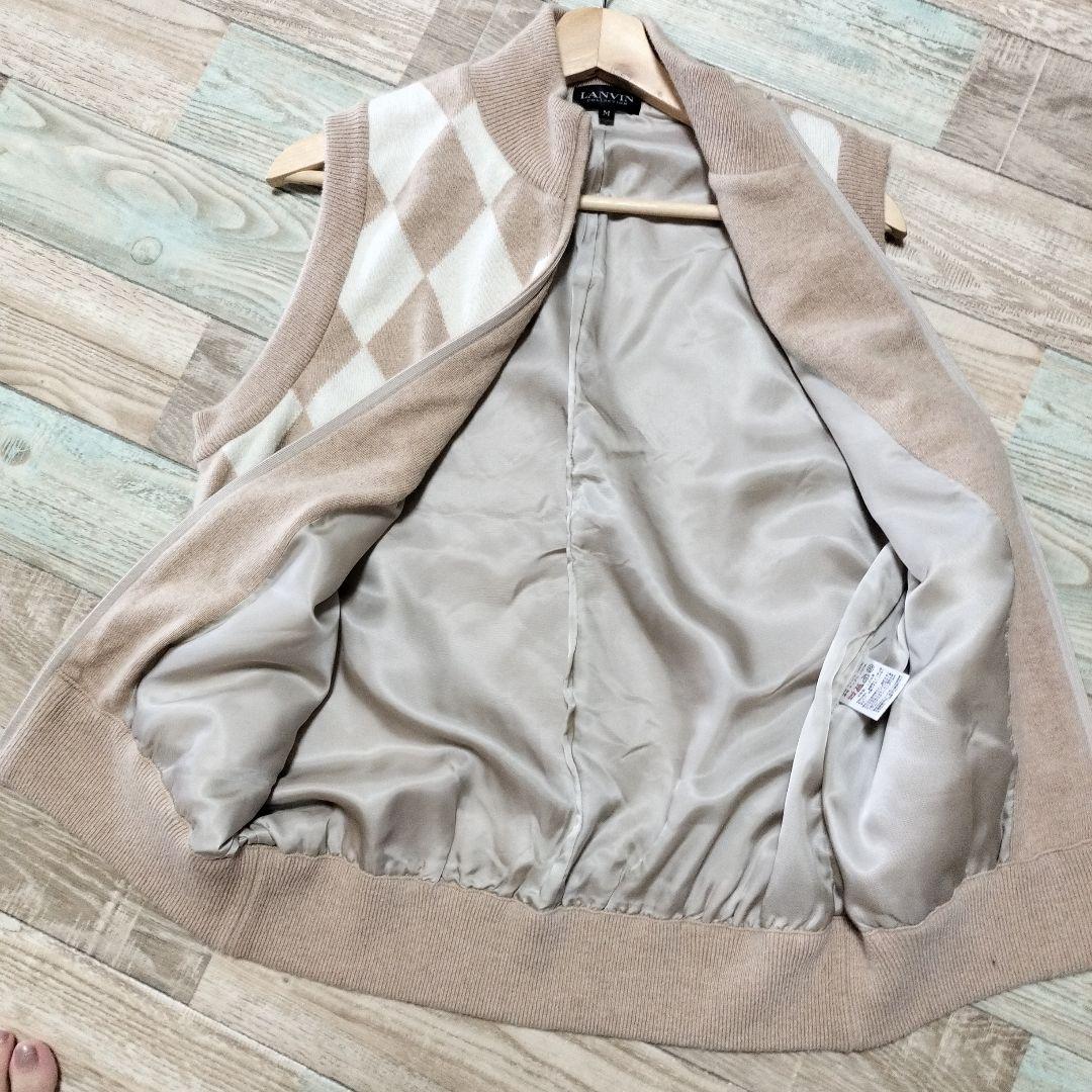 LANVAN COLLECTION カシミヤ100% アーガイルベスト　美品
