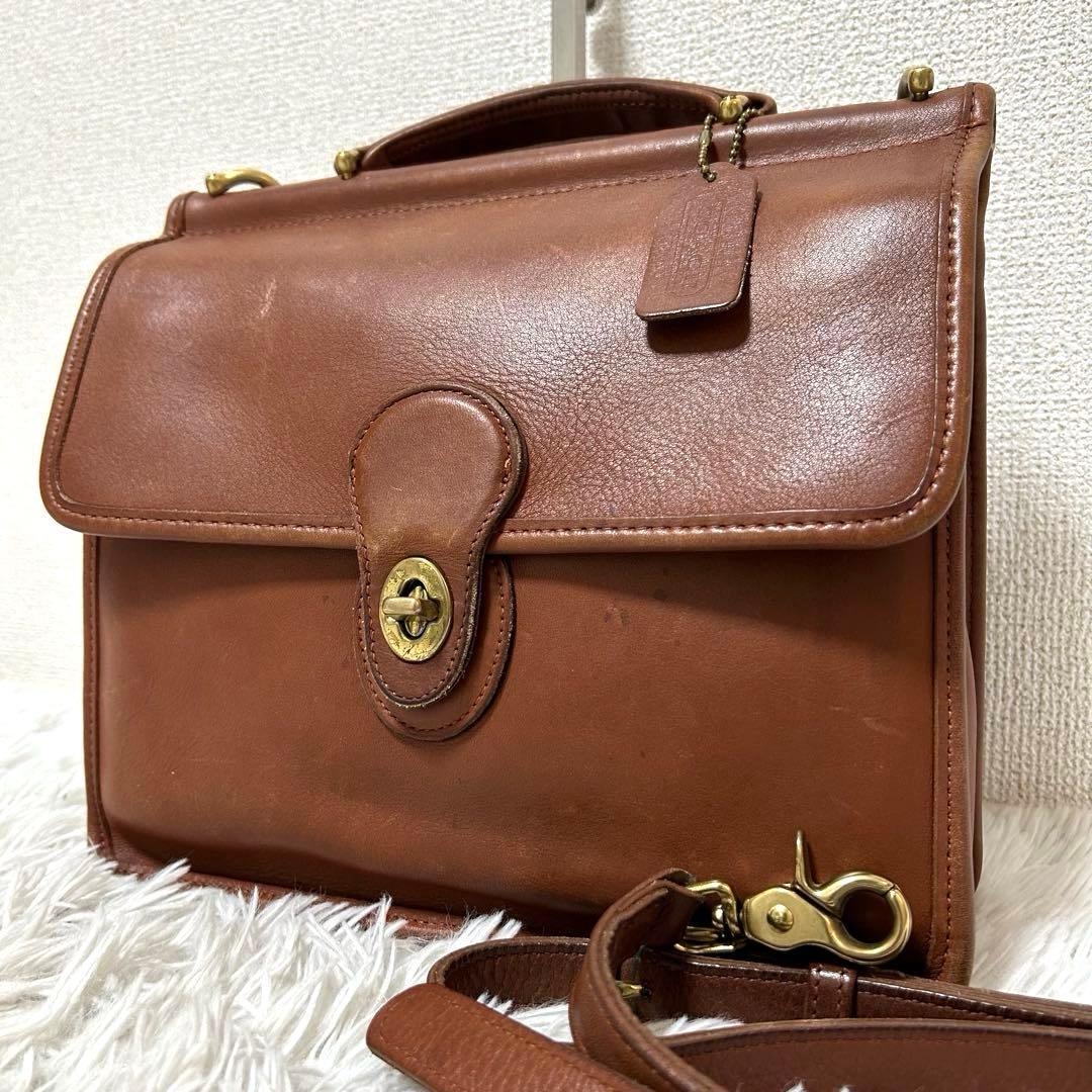 【人気✨ターンロック/ユニセックス】オールドコーチ　ブラウン　2way バッグ