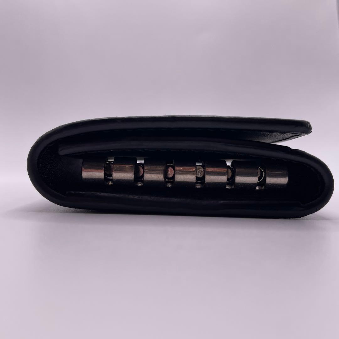 極美品＊ CELINE セリーヌ クロコ型押し レザー 6連キーケース ブラック