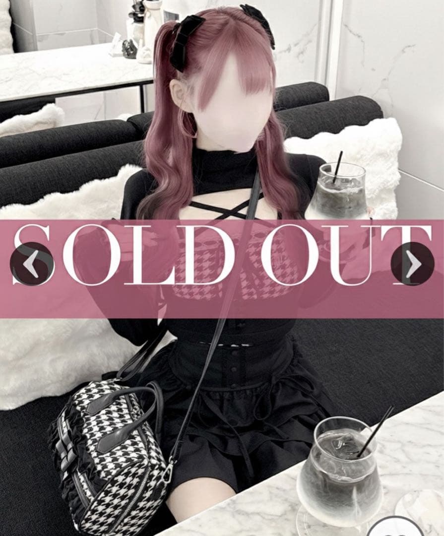 ハニーミュウ HONEY MEW 千鳥柄ハイネックアンサンブルトップス F