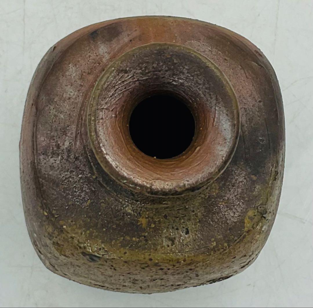 【９２】◉人間国宝・伊勢崎淳先生　備前焼四方徳利　共箱◉