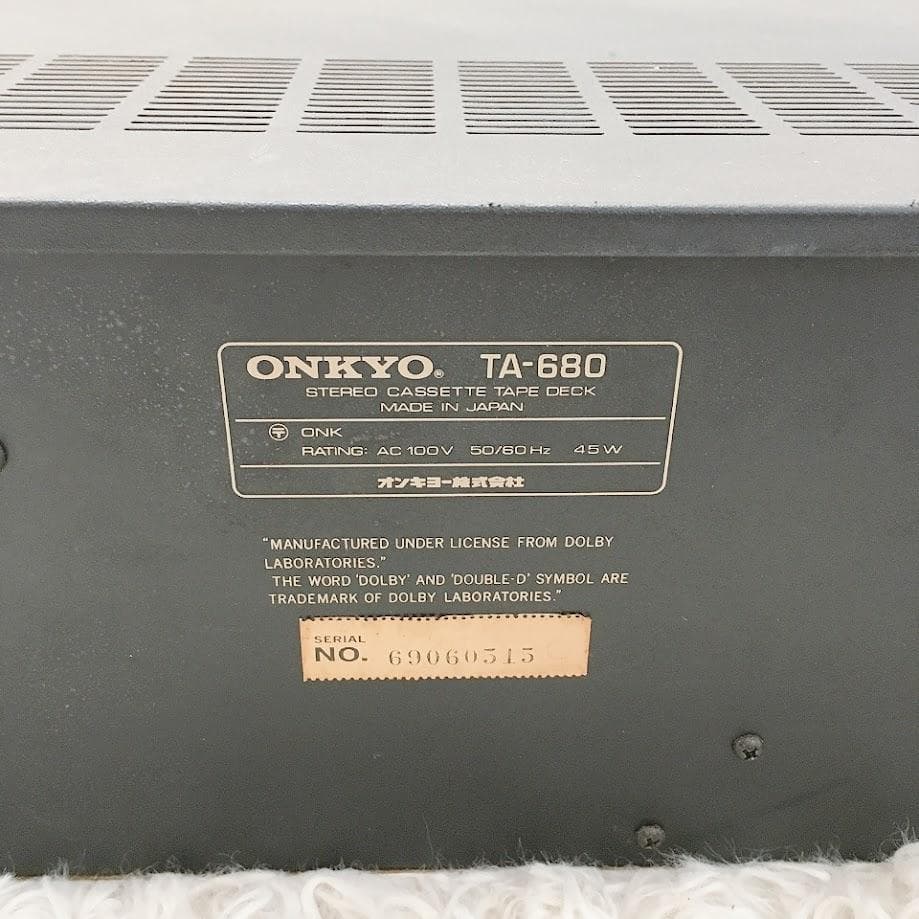 ONKYO TA-680 オンキョー ステレオカセットデッキ 当時物
