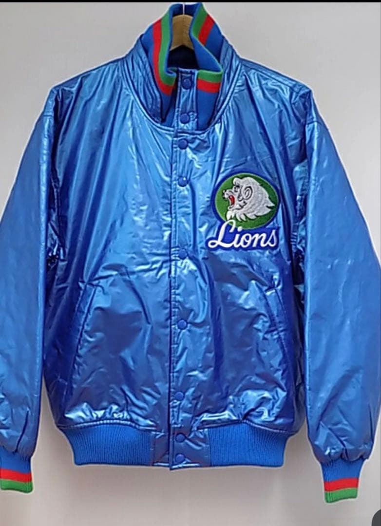 ライオンズ ボンバージャケット 青