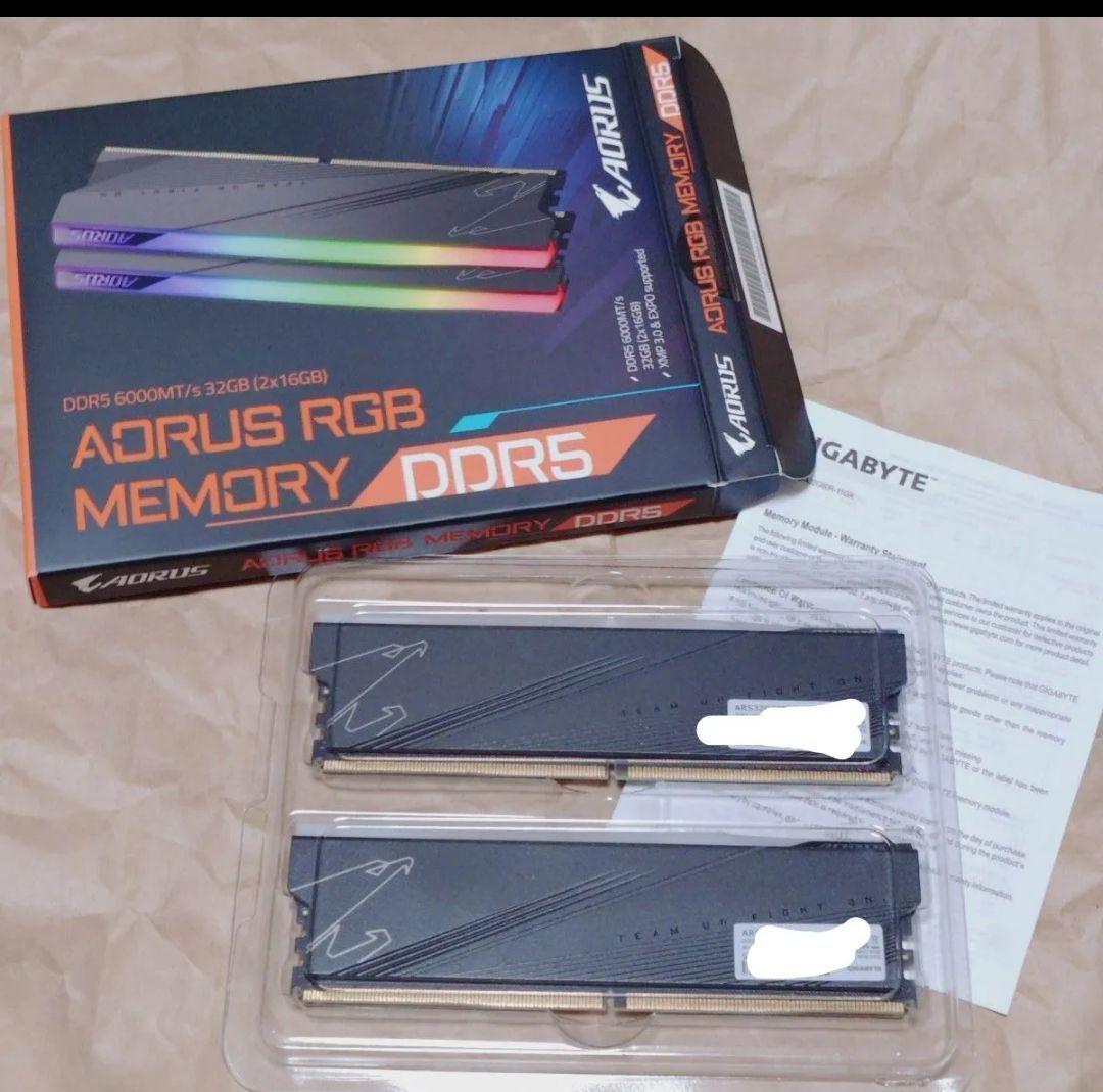 DDR5-6000 16GB×2枚組 GIGABYTE★ARS32G60D5R