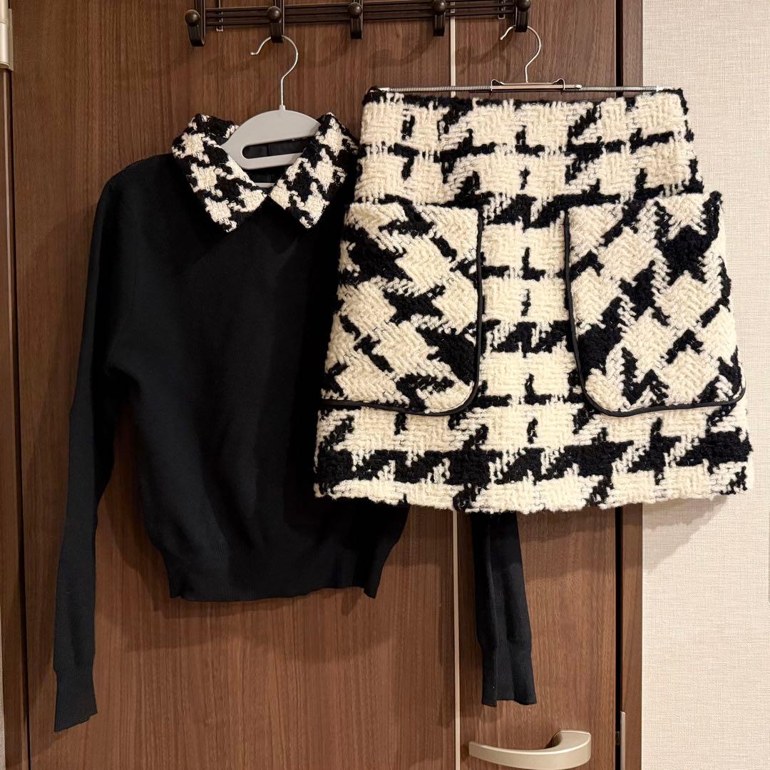 シェリエ　千鳥柄　セットアップ　sheller