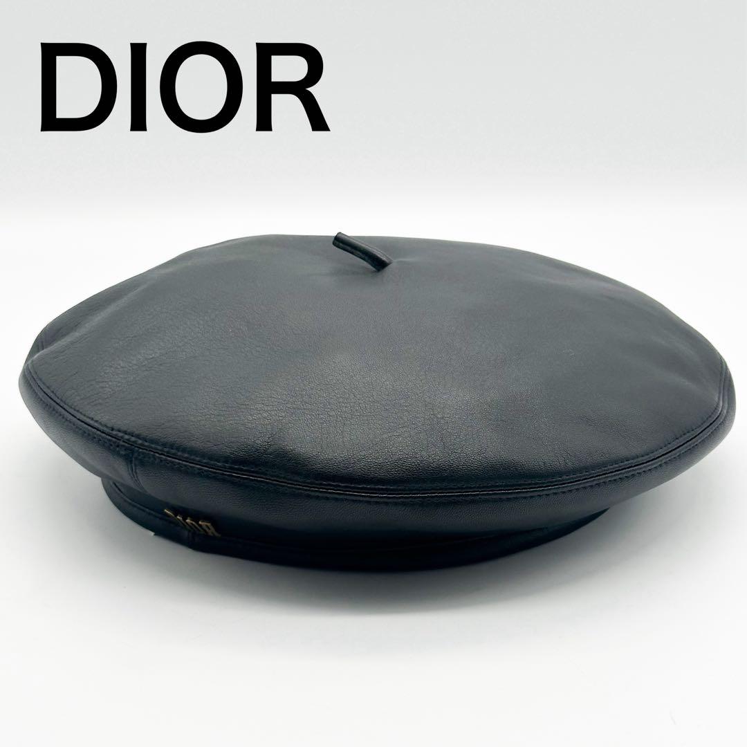 ディオール レザー ビー ベレー帽 レディース ブラック ゴールド