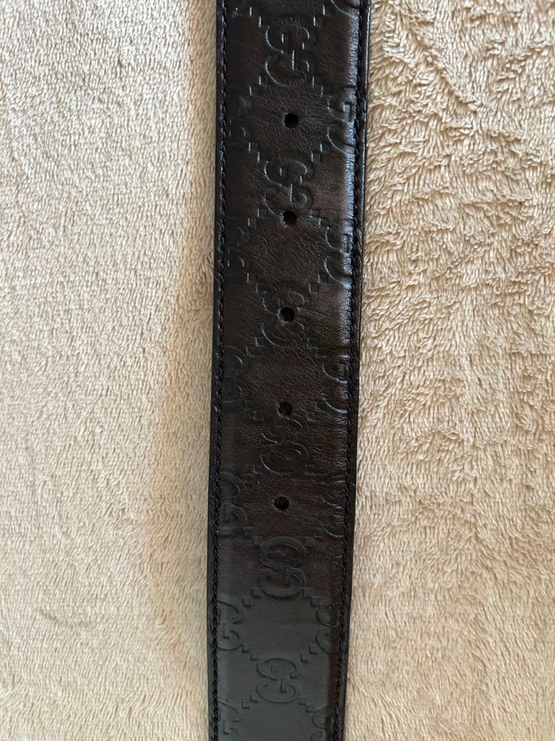GW中お値下げ中!GUCCI ブラウンレザーベルト ダブルGロゴ