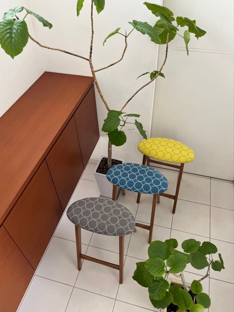 ミナペルホネン タンバリン dop ブルー 折りたたみ式 ハイスツール