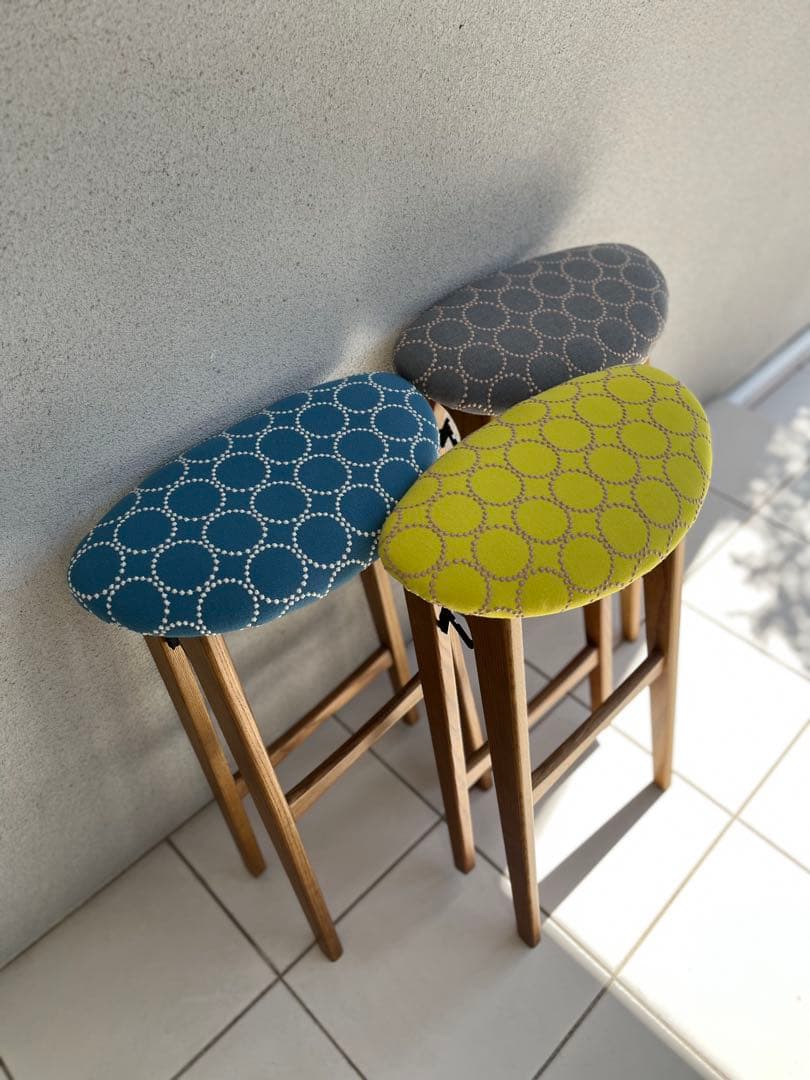 ミナペルホネン タンバリン dop ブルー 折りたたみ式 ハイスツール