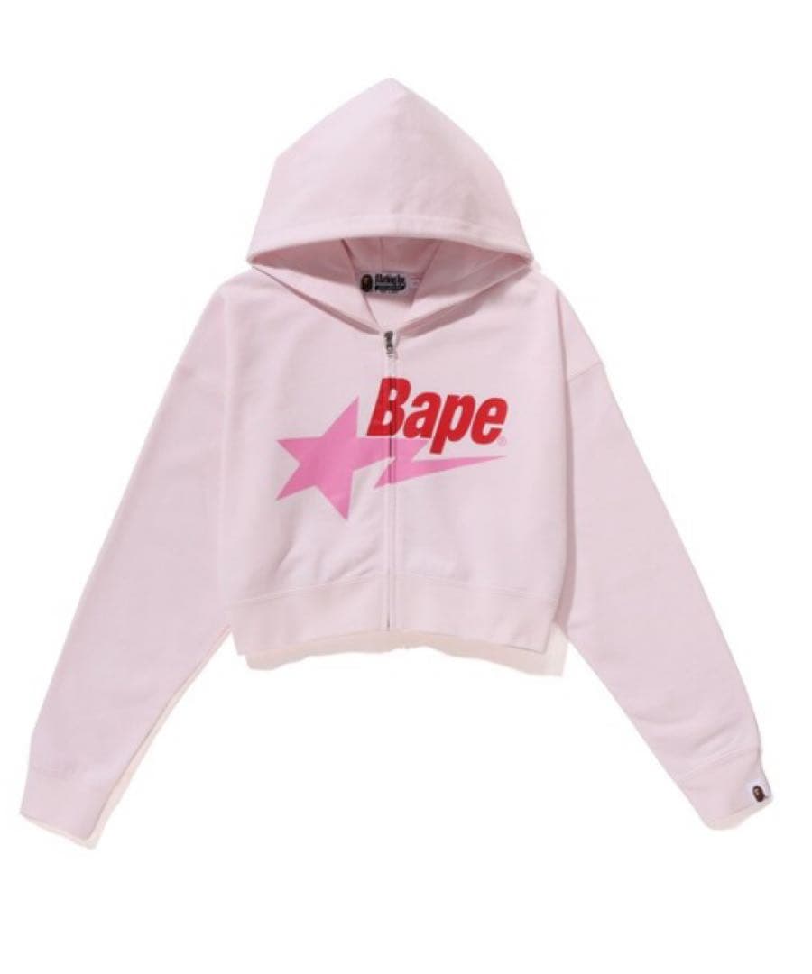 トップス BAPE STA CROPPED ZIP HOODIE S