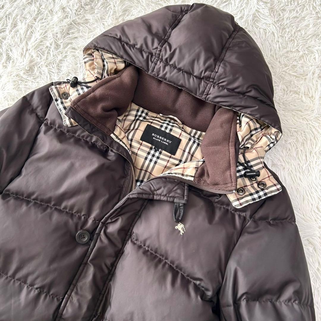 【極美品】バーバリーブラックレーベル　ダウンジャケット　ブラウン　L相当