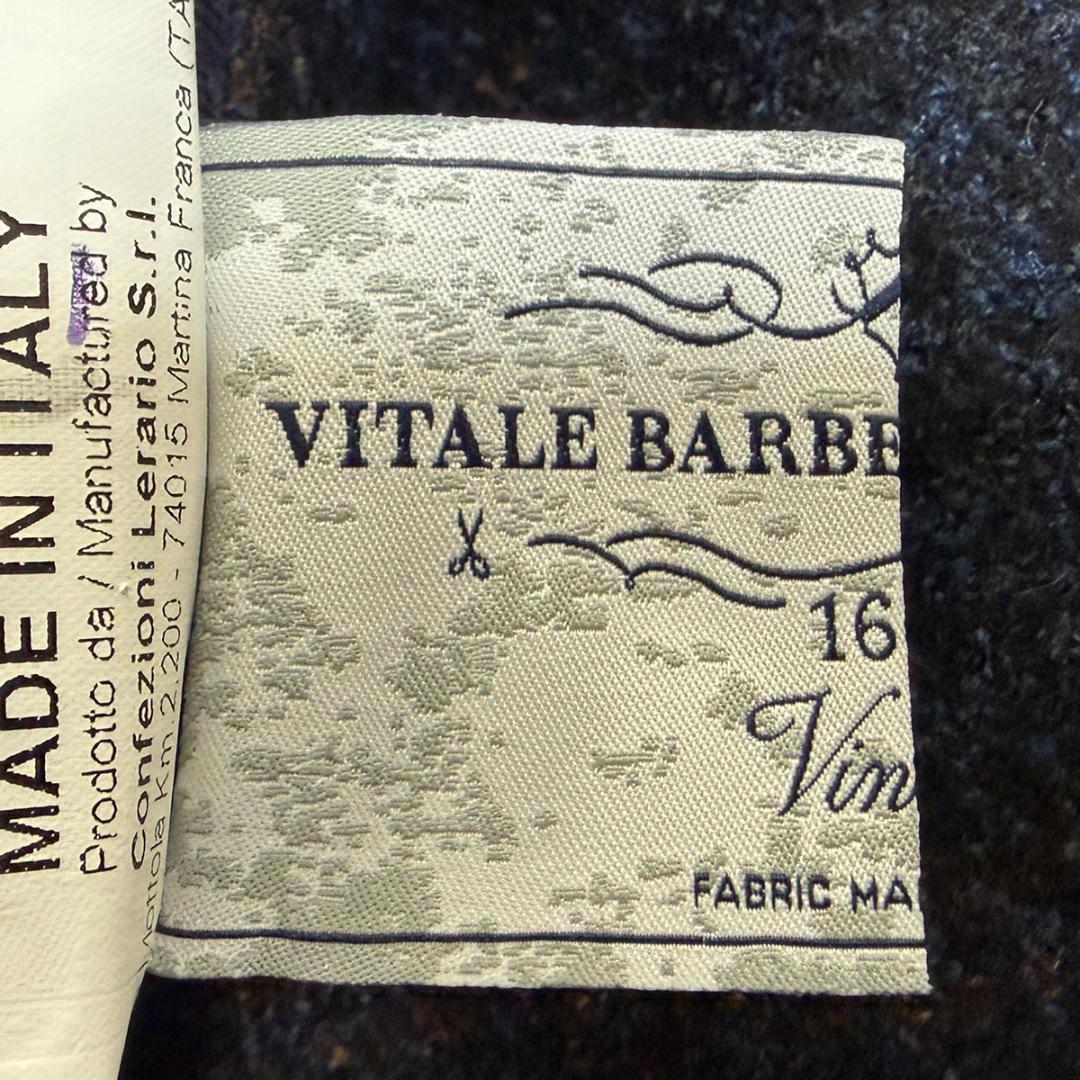 J6027 超美品 タリアトーレ カノニコ生地秋冬向けツイードジャケット 紺50