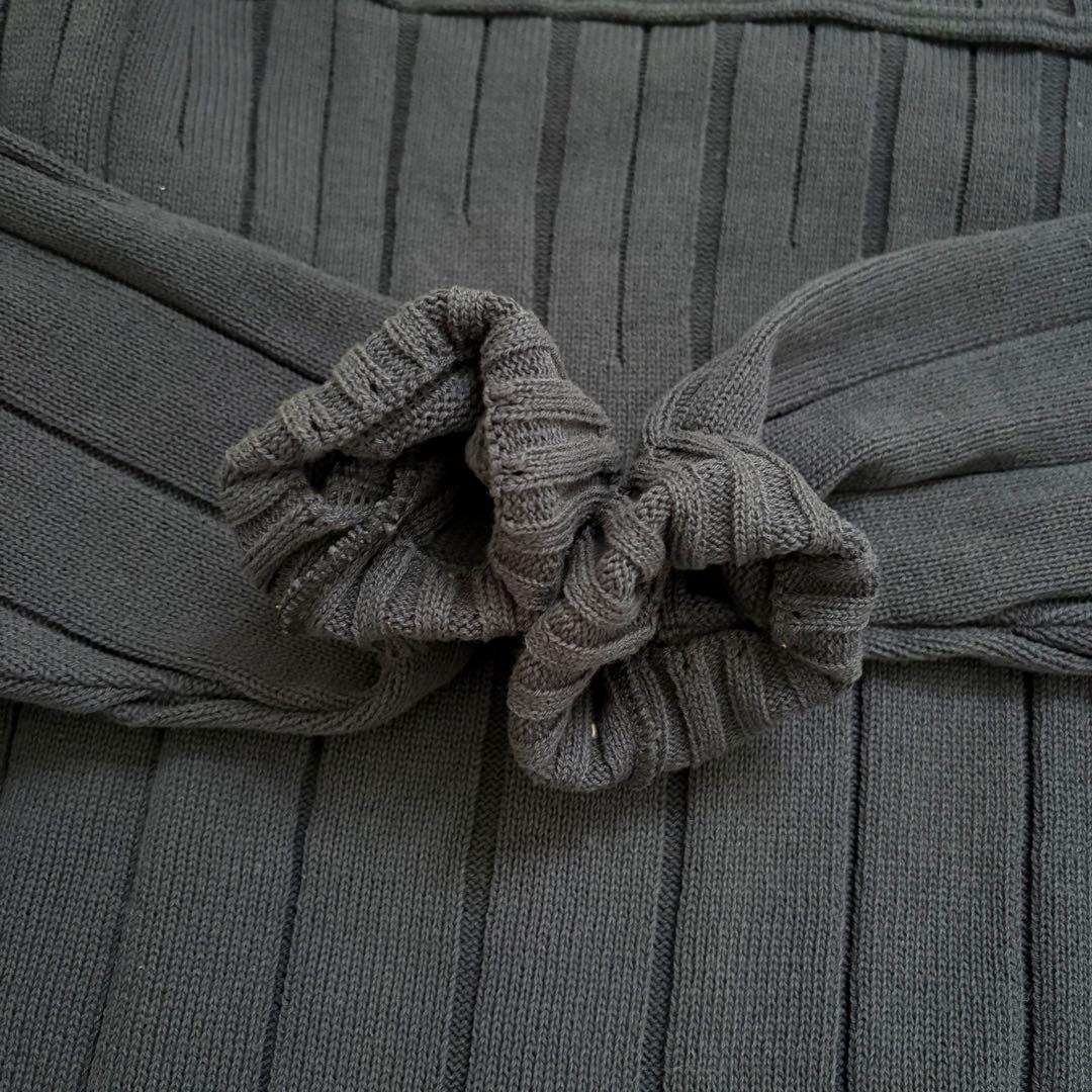 新品 タグ付き PASHU パシュ リブ編みセーター 3Dニット