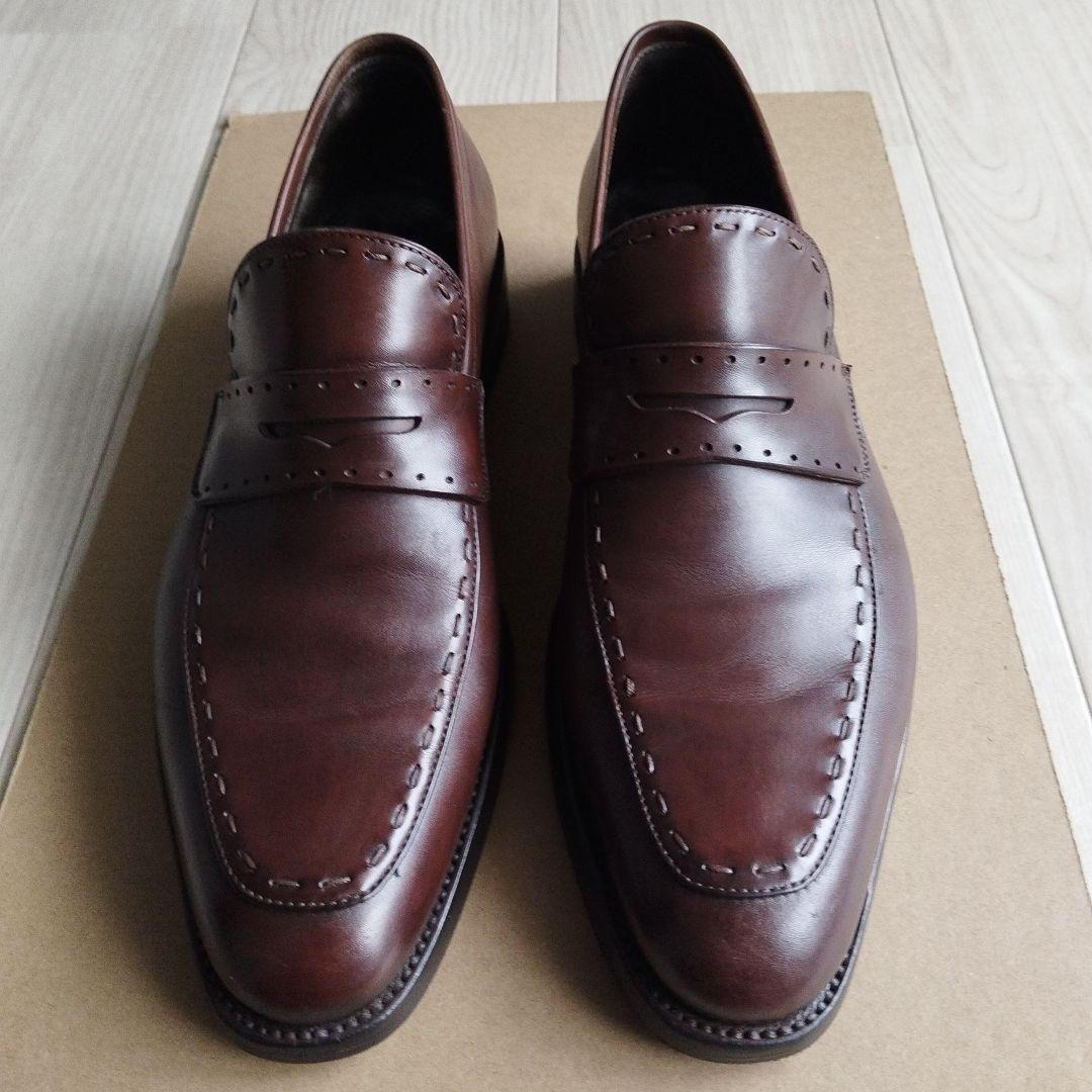 エルメネジルド ゼニア　ドレスアップローファー　ブラウン　カウレザー　トリプルX