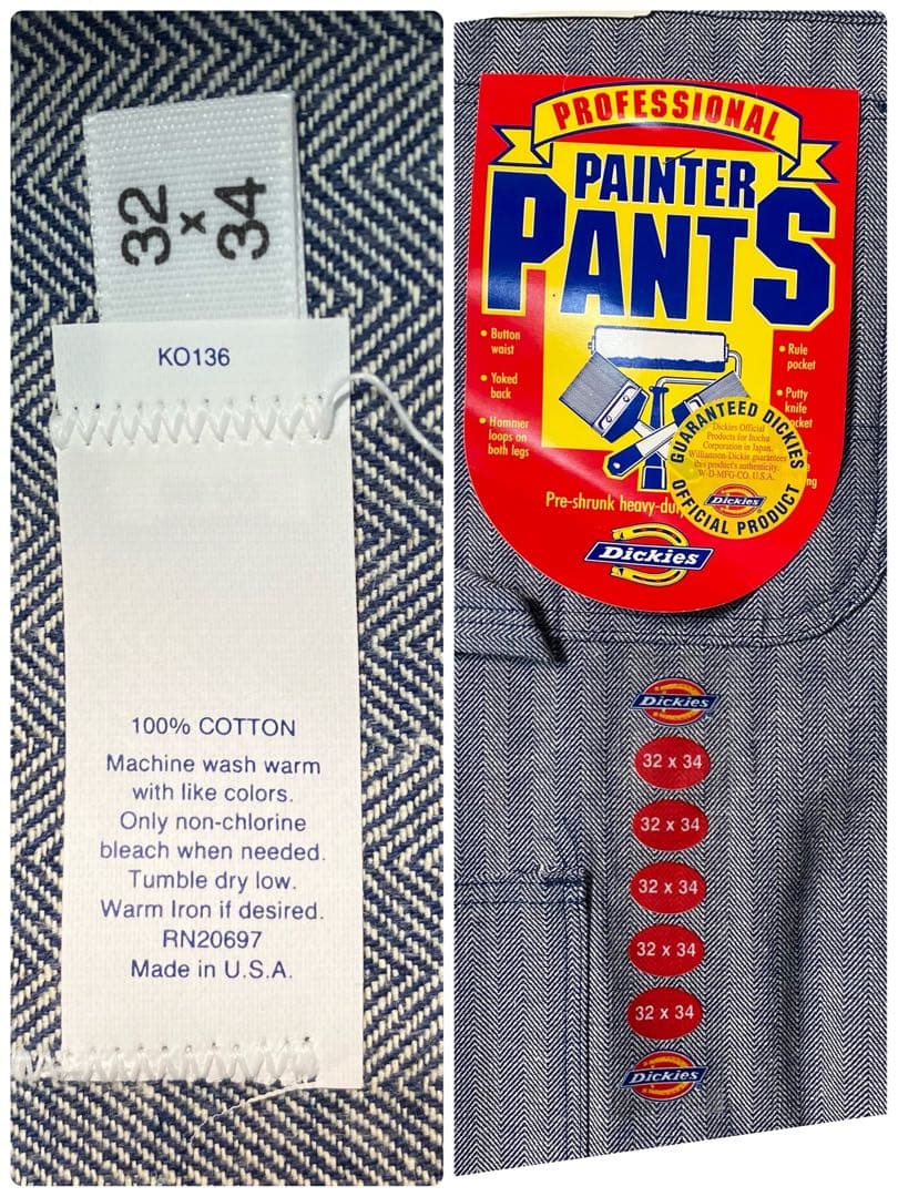 【新品未使用】ディッキーズ　ペインターパンツ　デッドストック　TALONジップ