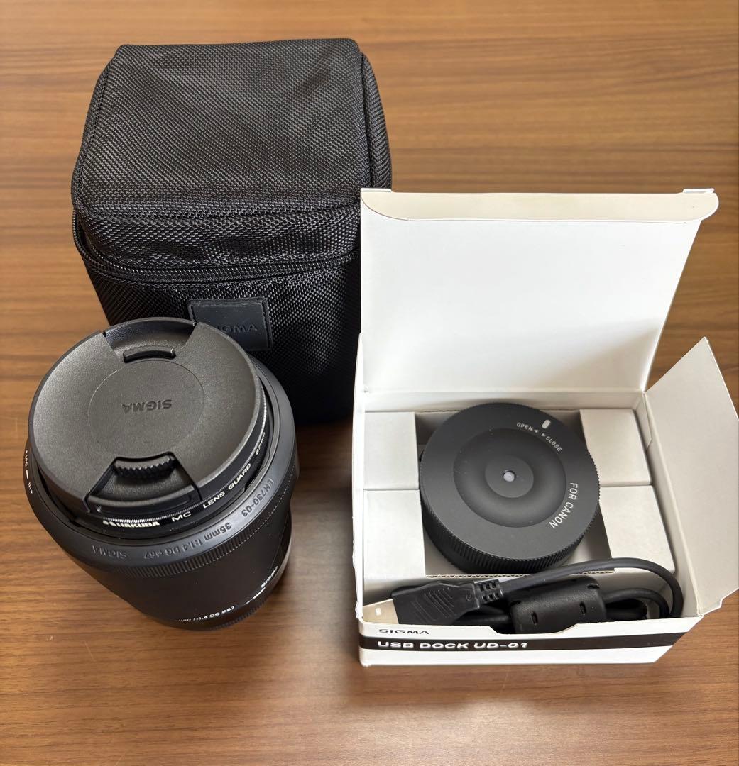 SIGMA 35mm F1.4 CANON用+USB DOCK +フィルター