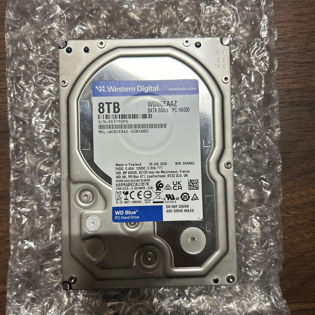 8TB WD Blue 内蔵 HDDWD80EAAZ